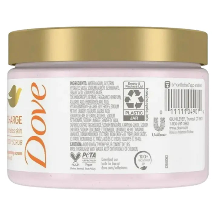 Dove Glow Recharge Body Scrub, Energizes & Illuminates Skin, 12 oz